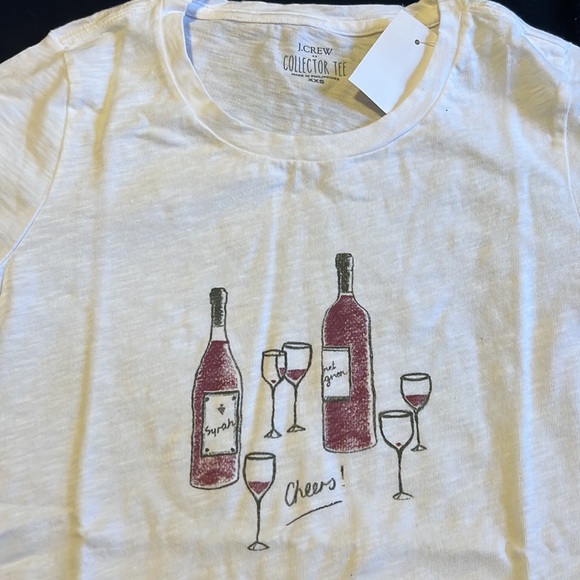 J.Crew Wine Bottles Collector Tee Graphic Short Sleeve T-Shirt Cheers! AZ085 NWT - Picture 9 of 12